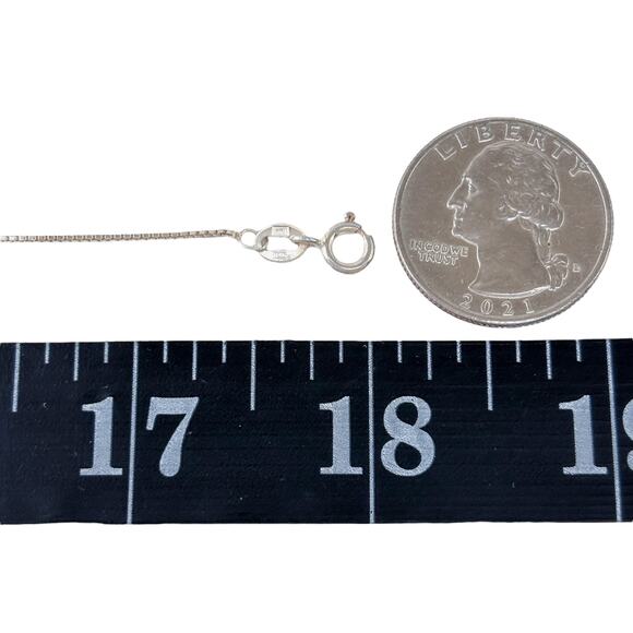 IBB Box Link Chain Necklace | Italian Vintage Sterling Silver 925 | 18" - Picture 2 of 3